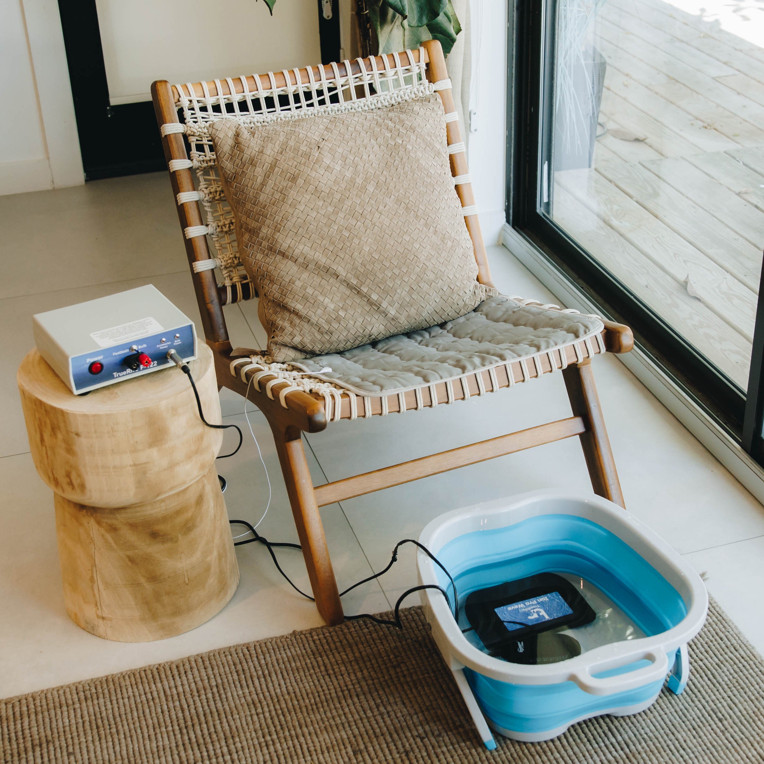 Ion Pro Wave footbath in a home wellness setup