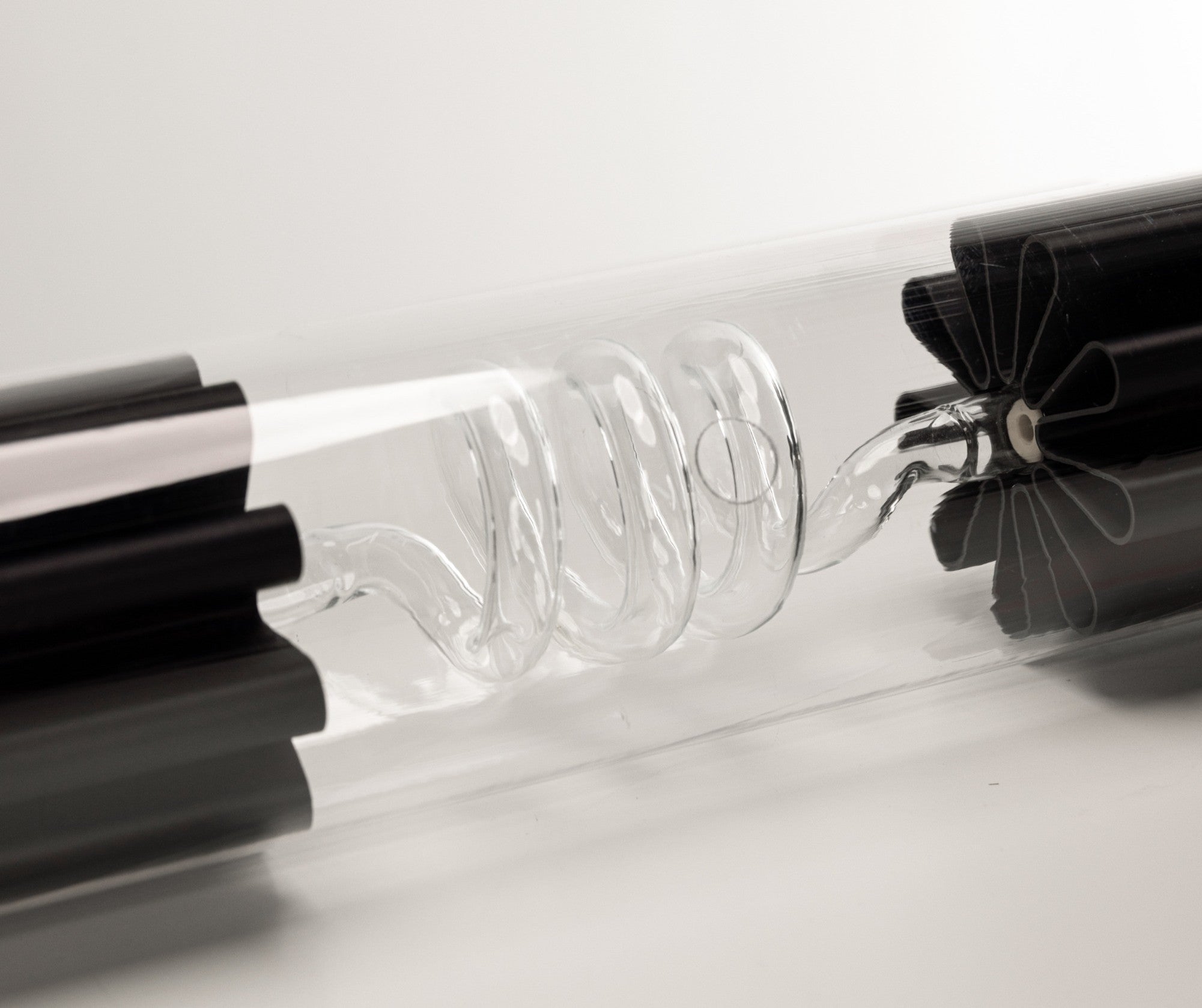 Tornado glass in plastic tube